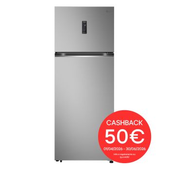 Vista frontale di Frigorifero doppia porta 70cm | Classe E, 461L | Wi-Fi, Door & Linear Cooling, Display esterno | Prime silver GTBV44PYBKD